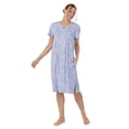 thumbnail image 4 of Aria Women's Brushed Sweater Knit Short Sleeve Split Neck Waltz Nightgown, Sizes up to 5X, 4 of 6