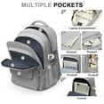 thumbnail image 4 of Simple Backpack for School Teenagers Aesthetic Backpack, School Backpack for College Women Men Bookbags for Teens, Lightweight Book Bags Waterproof Casual Daypack School Bag Gray, 4 of 9