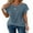 Blue, variant on QINCAO Womens Tops Waffle Knit Twist Front Rolled-Up Sleeves Casual Loose Shirts S-XXL