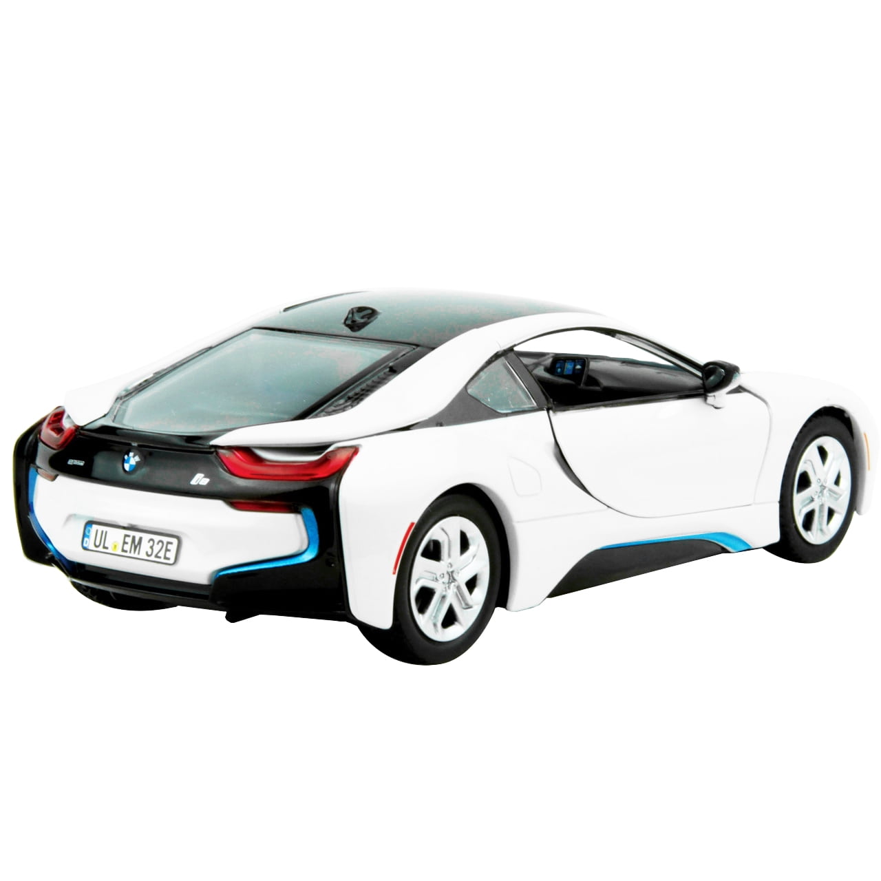 2018 BMW i8 Coupe Metallic White with Black Top 1/24 Diecast Model Car by Motormax