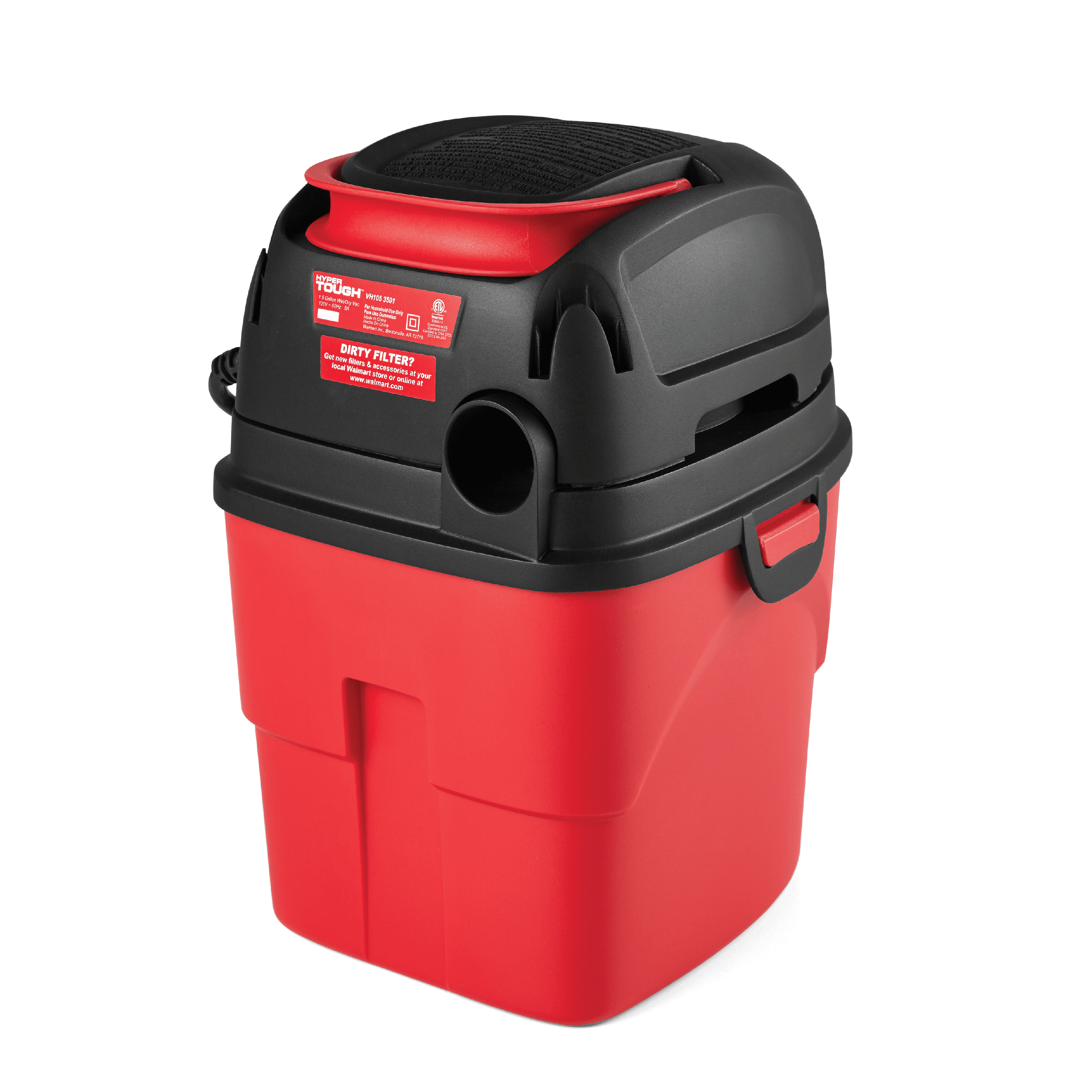 Hyper Tough 1 5gal 2 Hp Wet Dry Vacuum Vh105 3502 Walmart Com