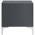 thumbnail image 4 of Posh Living Aubree 1-Drawer Nightstand with Corner Brackets in Gray/Chrome, 4 of 9