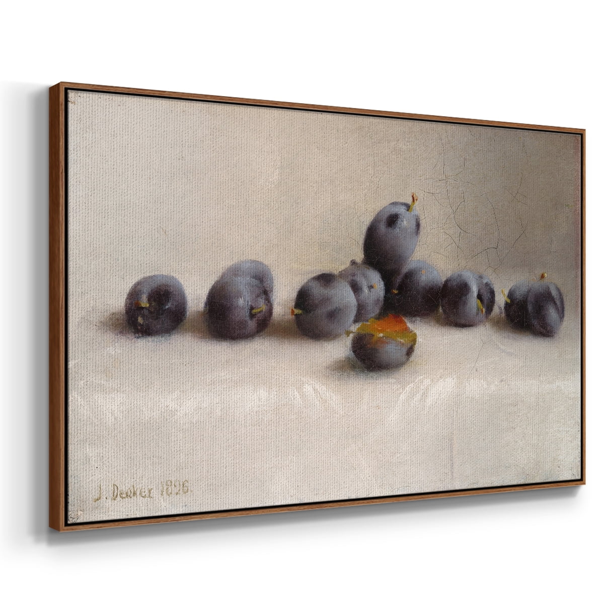 Vintage Botanical Print-XLIV By Wexford Home Framed in Walnut Wood Gallery Wrapped Canvas 27 in. x 41 in.