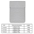 thumbnail image 2 of Funda para portátil Funda de almacenamiento de PU impermeable Funda de repuesto para computadora portátil para MacBook, Gris, 15,4 pulgadas tholdsy EL5337-12B, 2 of 2
