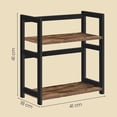 thumbnail image 2 of Especiero, Estante de especias, estante almacenamiento de 2 niveles, en la Encimera, Organizador escritorio, Marco de bambú, para cocina, Comedor, Oficina, Marrón Rústico y Negro, 2 of 8