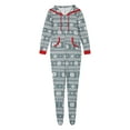 thumbnail image 2 of Unique Bargains Womens Family Christmas One Piece Pajama Zipper Set with Pockets XS Grey Kids, 2 of 5