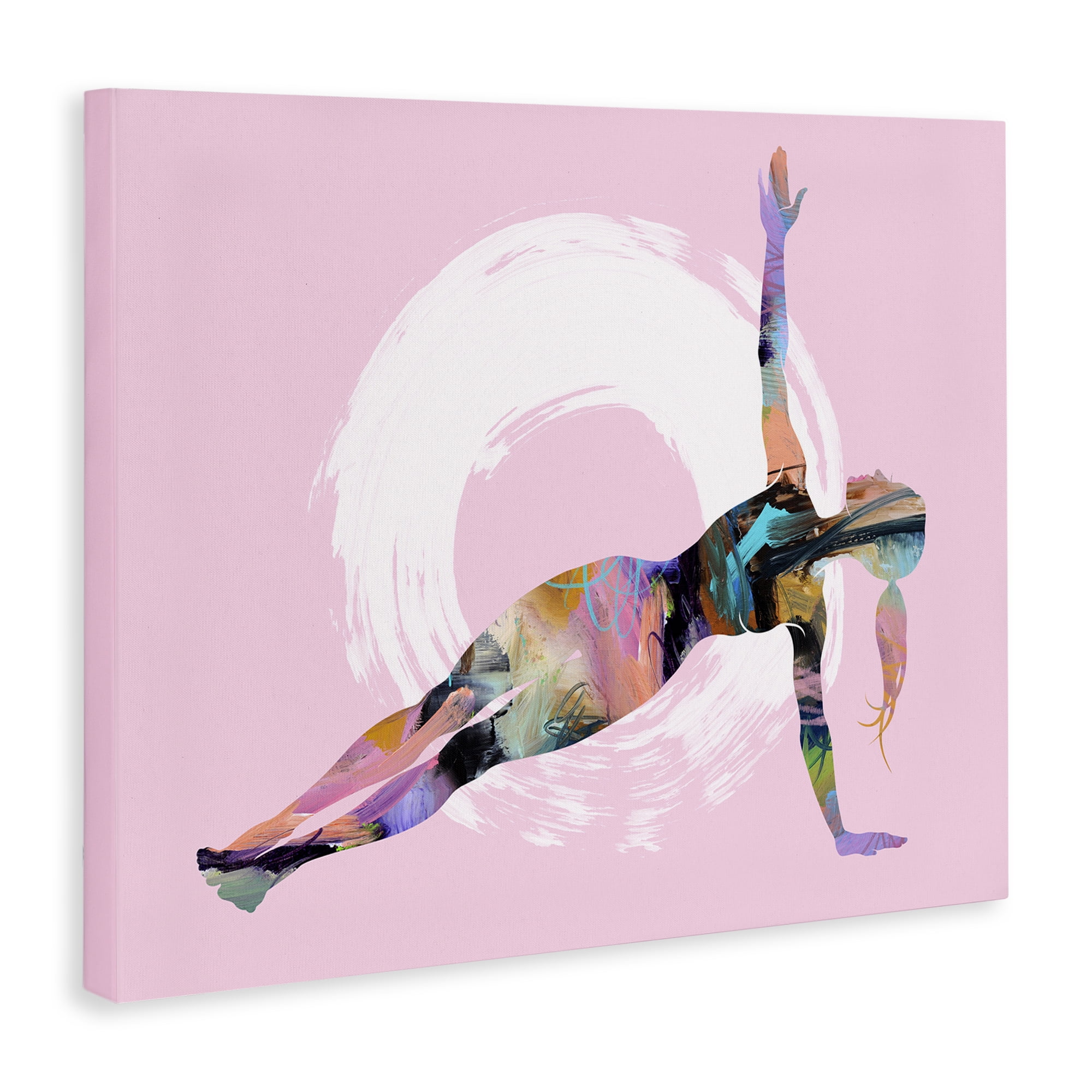 Stupell Industries Abstract Yoga Exercise People Painting Wrapped Canvas Art Print Wall Art, 48 x 36