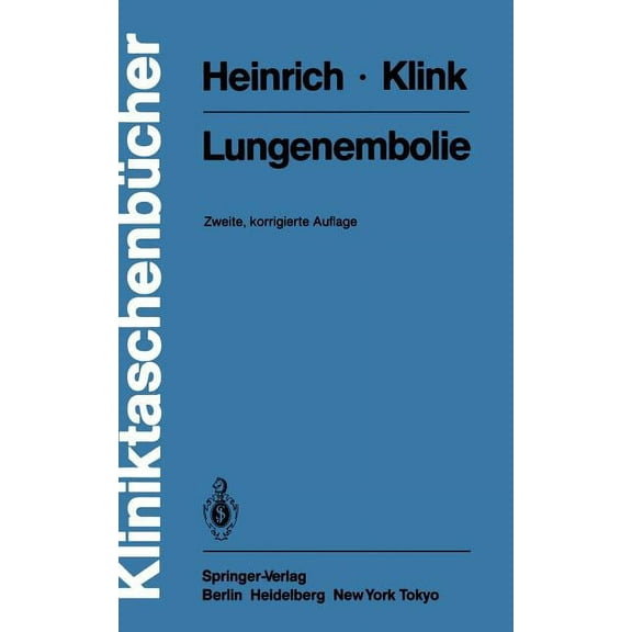 Kliniktaschenbücher Lungenembolie, (Paperback)