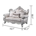 thumbnail image 6 of Melrose Traditional Style 5PC Living Room Set Made with Wood in Silver, 6 of 16