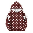 thumbnail image 6 of MKOSPLRT 4-14 Years Girls Polka Dot Print Hoodie Long Sleeve Fleece Lined Casual Pullover with Pockets, 6 of 6