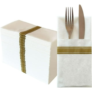 La Linen 10-Pack Polyester Poplin Napkins 17 by 17-Inch, Gold