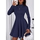 thumbnail image 3 of Vestido PRETTYGARDEN 2025 Azul Marino Manga Larga Acampanado XXL, 3 of 8