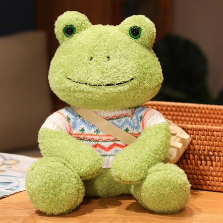 Toys Plush Velvet Frog Stuffed Animal for Green frog plush toy、cute frog stuffed animal Suitable as a birthday gift 9 in