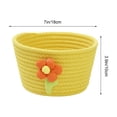 thumbnail image 3 of OANLKGI 7 in Cotton Rope Storage Basket With Cute Flower Decor Small Woven Organizer Bin Candy Holder For Halloween Thanksgiving Desktop Snack Key Makeup Home Tabletop Decor, 3 of 7