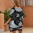 thumbnail image 5 of Black White Paisley (1) Beach Cover Ups for Women Bathing Suit Cover Up Lace Bikini Swimsuit Coverup Beach Dress Shirt One Size, 5 of 6