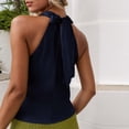 thumbnail image 4 of biudgviw Silk Satin Halter Tops for Women Summer Sleeveless Camisole Elegant Tie Back Business Casual Going Out Tanks Party Outfits, 4 of 7