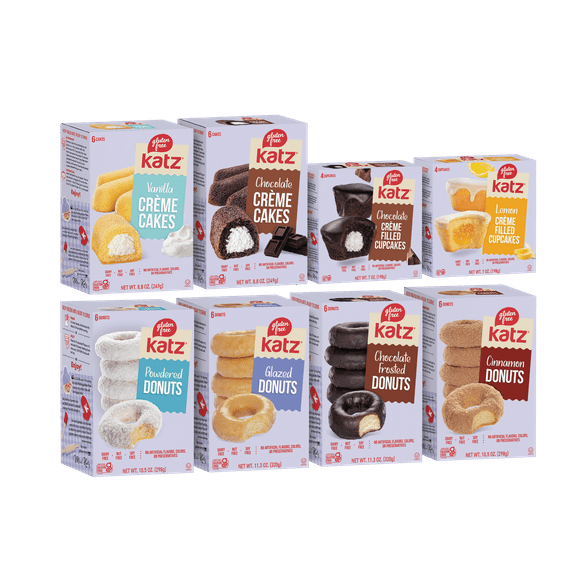 Katz Gluten Free Creme Cakes/Donuts - 1 | Gluten Free, Dairy Free, Nut Free, Soy Free, Kosher| 8 Pack