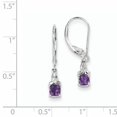 thumbnail image 2 of Sterling Silver Rhodium-Plated Amethyst And Diamond Earrings (24 X 4) Made In China qe10213am, 2 of 2