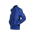 thumbnail image 5 of Mens Motorcycle Style Blue Designer Genuine Leather Jacket SouthBeachLeather, 5 of 7