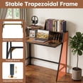thumbnail image 4 of 31.5" 2 Tier Small Computer Desk PC Laptop Table, Computer Study Writing Workstation for Home Office, Rustic Brown, 4 of 7