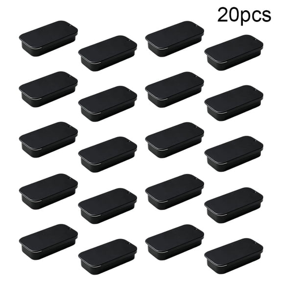 20pcs sliding top containers, for decorative box storage and organization, suitable for candies, jewelry, handicrafts, nail care products, black color
