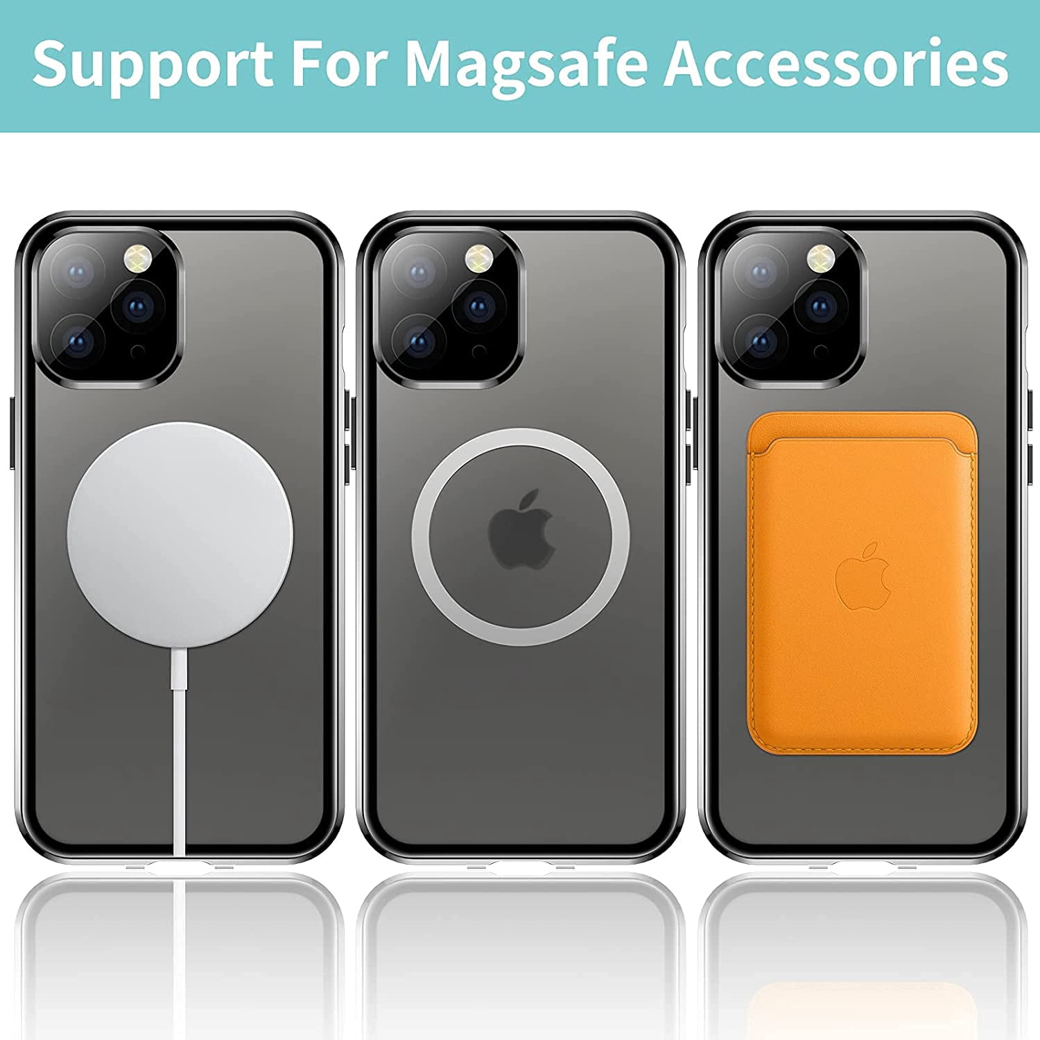 Allytech Slim Thin Case for iPhone 12 Pro (2020), Compatible with MagSafe Accessories Built-in Screen Protector & Camera Lens Protector Shockproof Magnetic Case for iPhone 12 Pro, Black