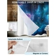 thumbnail image 3 of No Hook Cloth Fabric Shower Curtain with Snap in Liner, Starry Sky Waterproof Shower Curtains Set with See Through Top Window, Modern Rustic Blue Purple Ombre Star Night Bath Curtains Shower 66"x72", 3 of 6