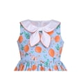 thumbnail image 5 of Girls Dress Round Neck Cross Collar Bow Tie Butterfly Lemon Sleeveless 7-8 Years, 5 of 7
