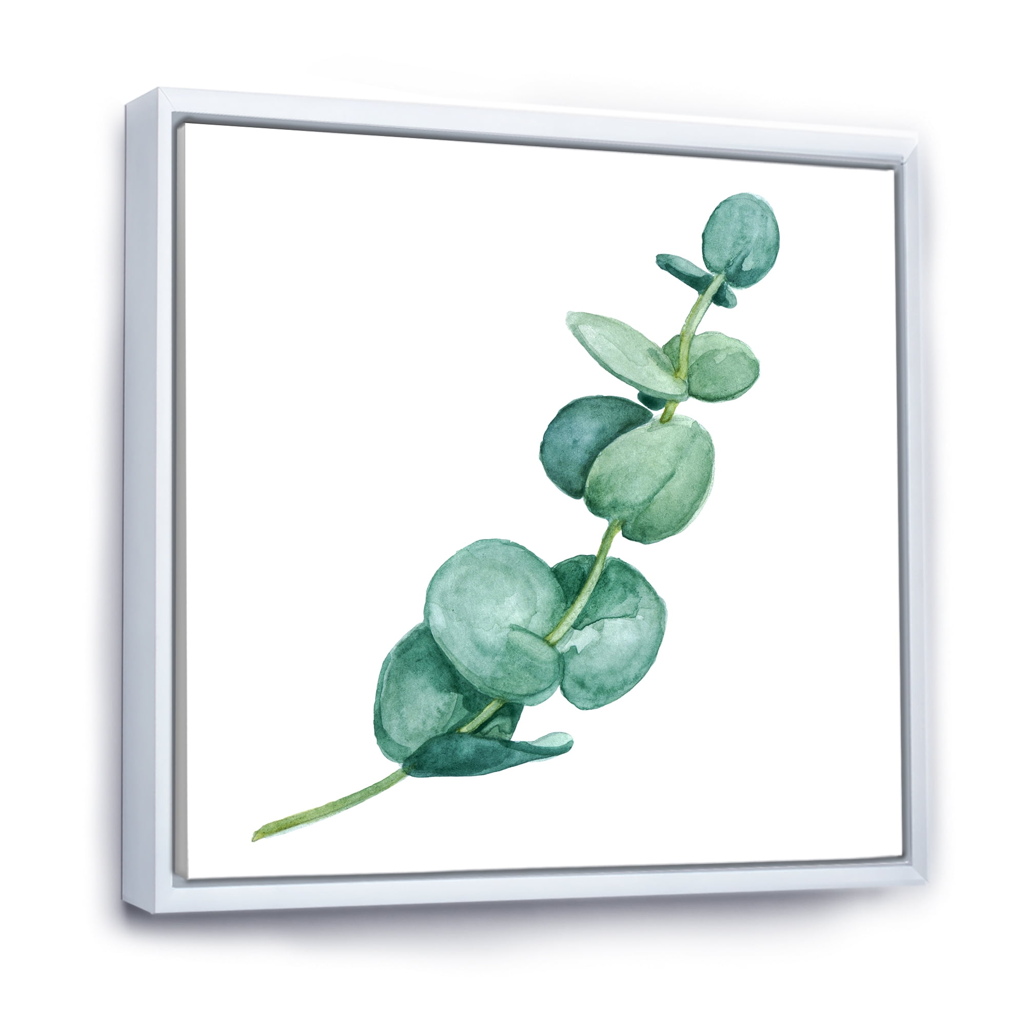Designart 'Young Eucalyptus Branches and Leaves II' Traditional Framed Canvas Wall Art Print