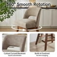 thumbnail image 6 of Usaint Distressed Faux Leather Swivel Bar Stools Set of 2 Cutout Backrest Solid Wood Legs for Kitchen Island Counter Chairs,Taupe, 6 of 11