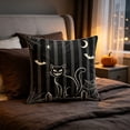 thumbnail image 2 of Clearance Halloween Decor Black Throw Pillow Covers - 18"x18" Soft Black Cat Pillow Cover, Halloween Decorations Gift for Spooky Season & Cozy Fall Decor (1 Pack), 2 of 5