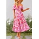 thumbnail image 5 of Vestido PRETTYGARDEN Midi Ajustado con Estampado Floral de Rosas en Rojo, Talla M, 5 of 8
