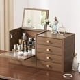 thumbnail image 4 of Wooden Makeup Organizer with 4 Drawers and Built-in Mirror for Makeup, Accessories, Jewelry and More, 4 of 7