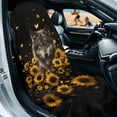thumbnail image 2 of Xixirimido Gym Car Seat Cover Towel Sweatproof Protector for Post-Workout Large Universal Front Seat Mat Non-Slip for Cars, Trucks, SUVs, Wolf Sunflower Black, 2 Pack, 2 of 8