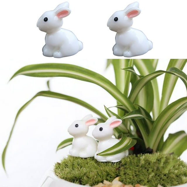 WREESH Craft Garden PVC Rabbit Miniatures 2.5x2cm Easter Day