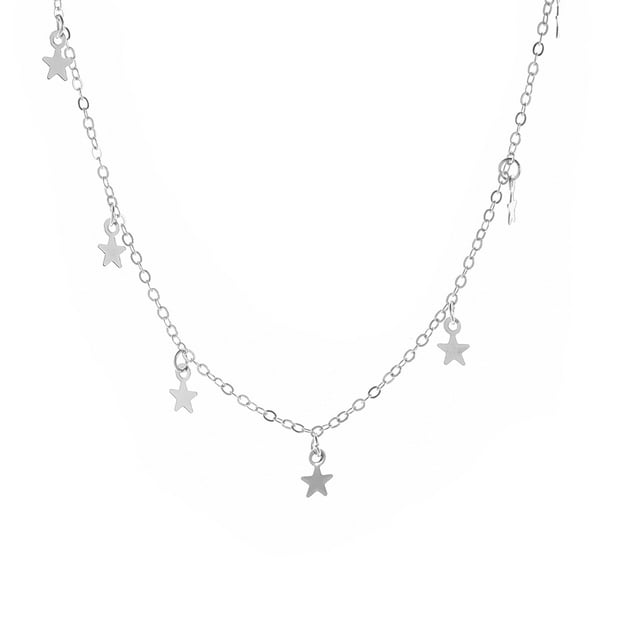 Guardurnaity Collar de cadena Estrellas con estilo Joyería estética Oro Plata Gargantilla universal Collares Regalo del día de San Valentín para Ropa, zapatos y accesorios Miscelánea
