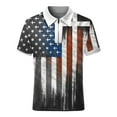 thumbnail image 4 of YDLCAFD Male Summer Independence Day Zipper Tops Holiday Celebration Full Print Short Sleeve Blouse, 4 of 5