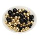 thumbnail image 3 of Uxcell 300Pcs Perlas Falsas para Manualidades, Perlas Redondas Sin Agujero de 8/14/20mm, Negro/Dorado, 3 of 5