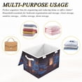 thumbnail image 7 of Storage Box With Lid 16.5x12.6x11.8In Lidded Home Storage Bins Foldable Stacked Household Storage Box Wooden Door Dream World Open, 7 of 7