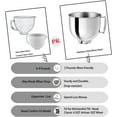 thumbnail image 6 of Stainless Steel Mixer bowl Fit for KitchenAid Artisan&Classic Series 4.5-5 QT Tilt-Head Mixer, 5 Quart Mixing Bowl with Handle., 6 of 6