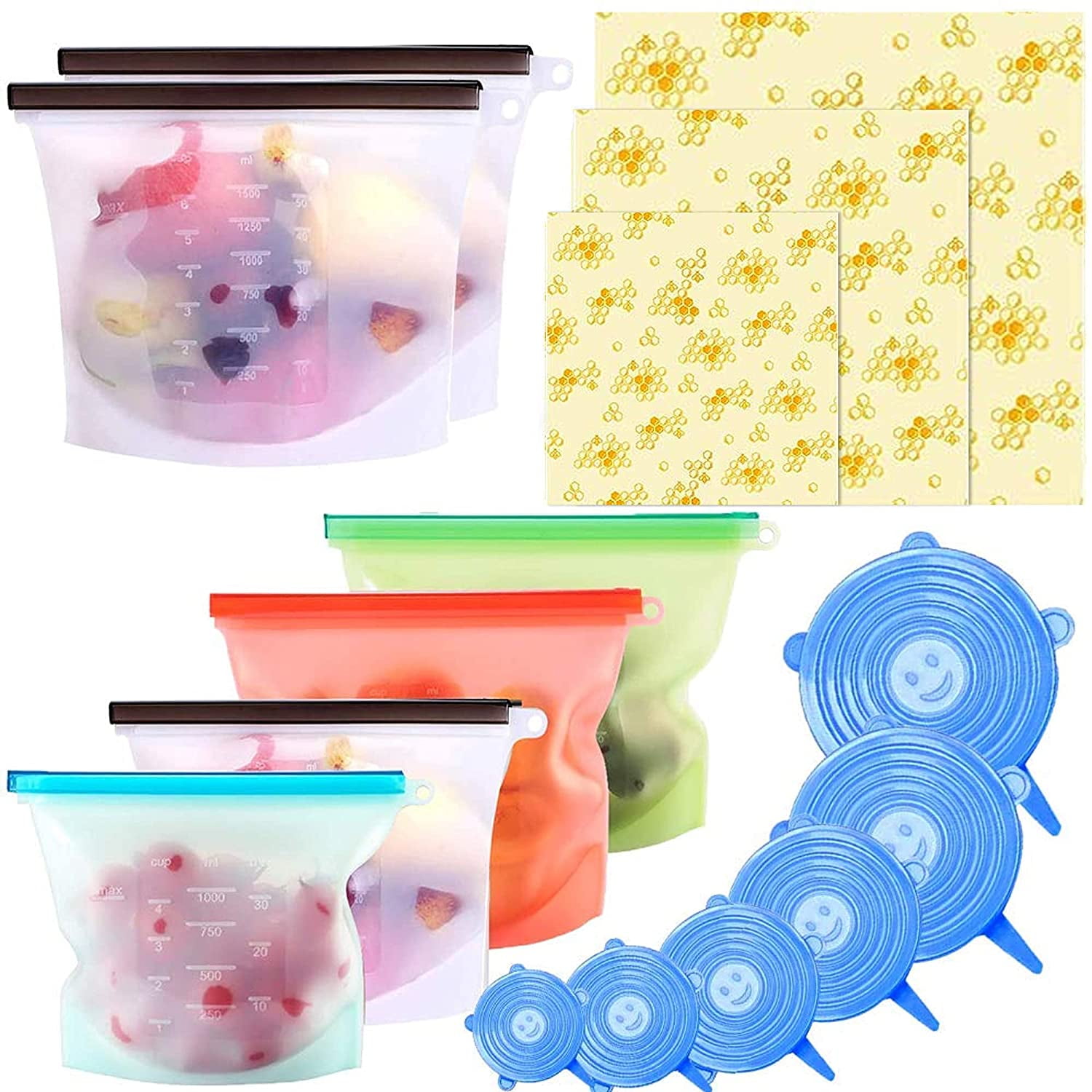 Reusable Kitchen Fruit Vegetable Food Fresh Storage Organic Beeswax Food  WrapPaper Natural Food Grade Beeswax Preservation Cloth