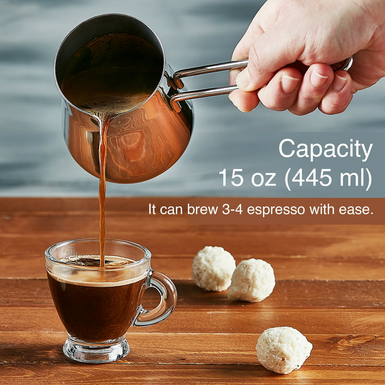 Stainless Steel Turkish Coffee Pot with Handle Heat Oil Pot Tea