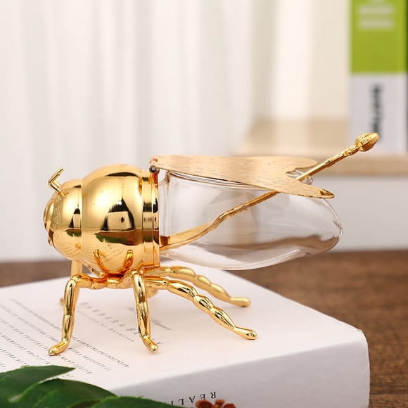 Bonita botella de condimento de abeja, tarro de condimento de metal para uso diario en el hogar, botella de condimento de cocina, azucarero vintage