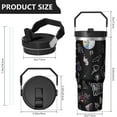 thumbnail image 4 of 30oz Wednesday Girl Stainless Steel Tumbler with Lid and Straw,Wednesday Stuff Merchandise Spill Proof Travel Cup Double Wall Vacuum Insulated Coffee Mug with Top Handle Black, 4 of 7