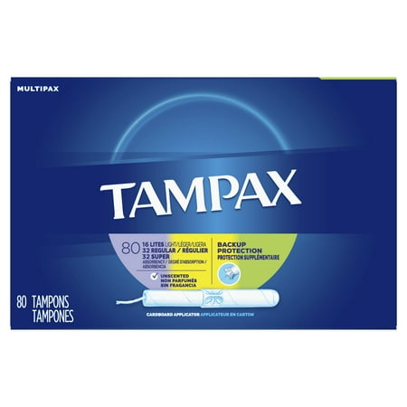 Tampax Cardboard Tampons, Light/Regular/Super Absorbency, Unscented (Choose Size and