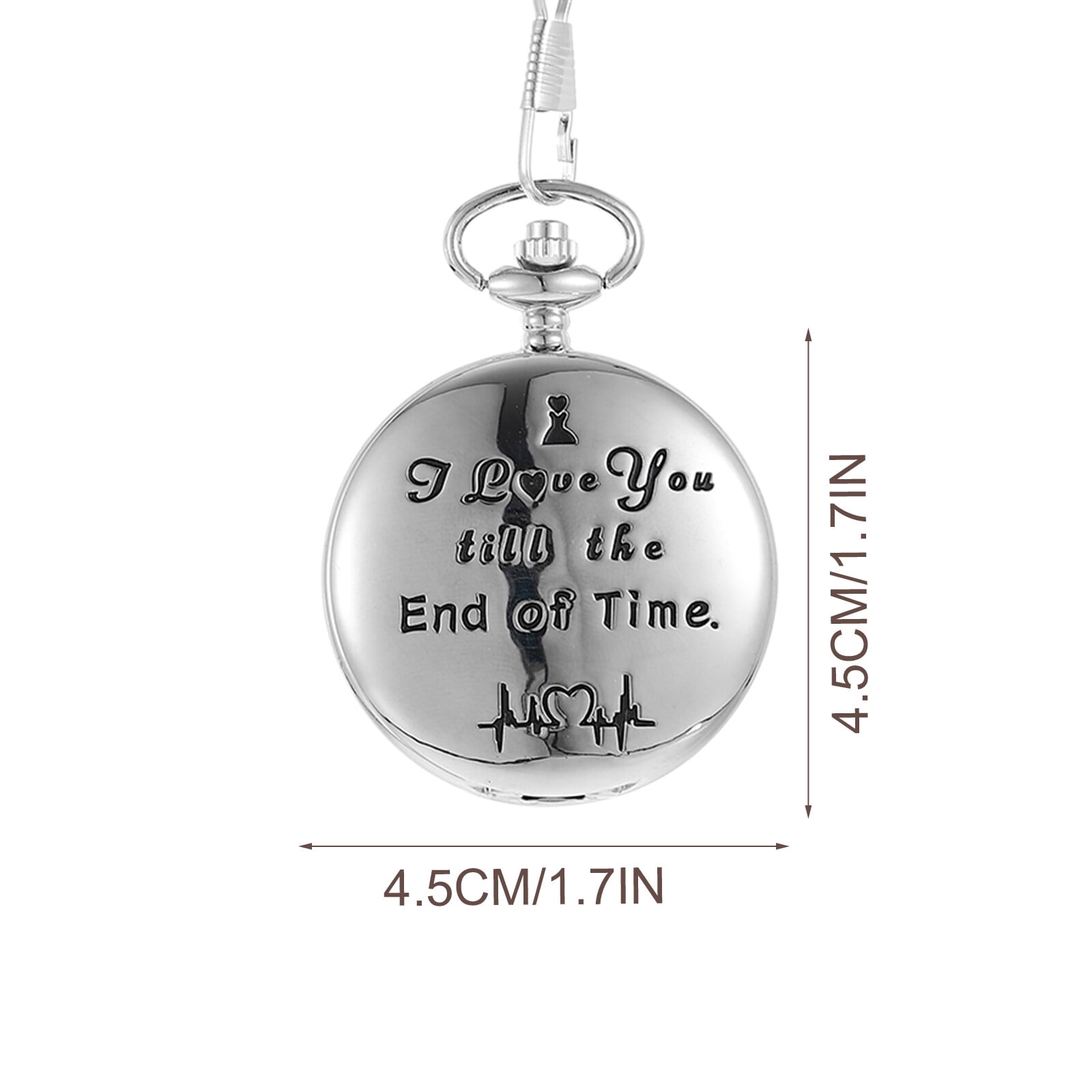Analog Pocket Watch Battery Powdered Watch Retro Hanging Watch with