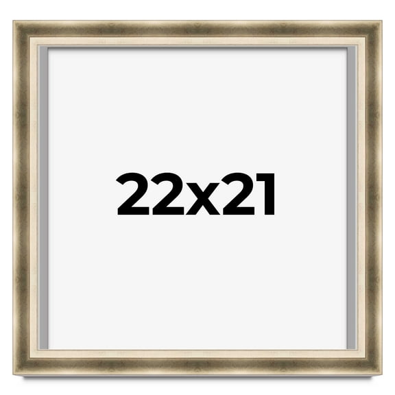 22x21 Shadow Box Frame Silver | 1.75 inches Deep Real Wood Traditional Shadowbox Display Frame | UV