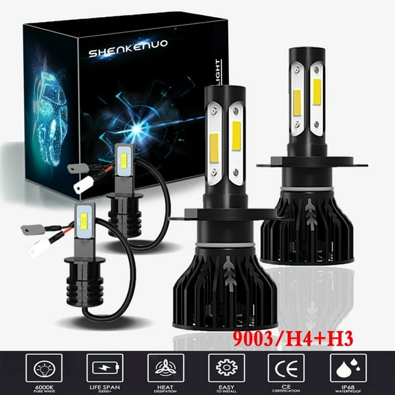 For Suzuki XL-7 2002-2005 LED Headlight Bulbs,9003/H4 High beam and Low Beam  H3 Fog light Bulbs 4pc