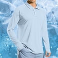 thumbnail image 2 of Cxenplz Men's Shirt Long Sleeve Golf Shirts Quick Dry Sun Protection Lightweight 3-Button Performance Work Fishing Athletic Tops, 2 of 9