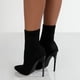 thumbnail image 4 of NECHOLOGY Botas Mujer Adulto Femenino Zapatos Botines para mujer Botines de mujer Otoño e invierno Color sólido simple Tacón Punta estrecha Punto elástico Slip On (Black, 7.5), 4 of 7